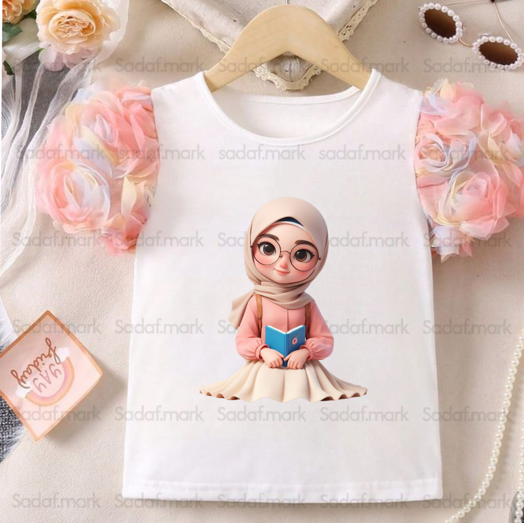 برچسب حرارتی دختر کتاب خوان
